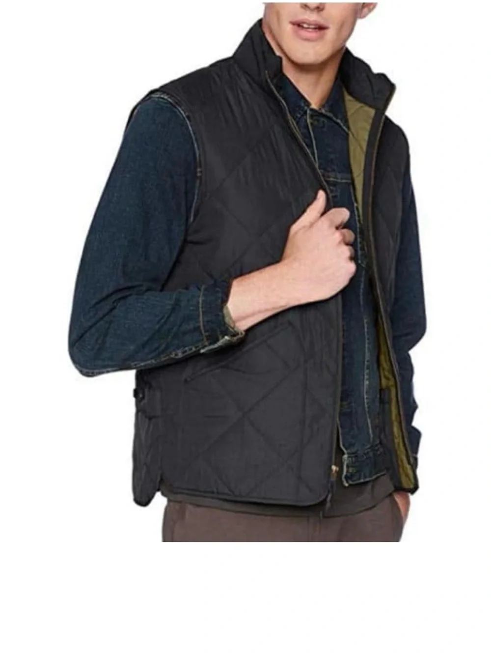 J.Crew Mercantile Men's Quilted Full Zip Vest XL Black